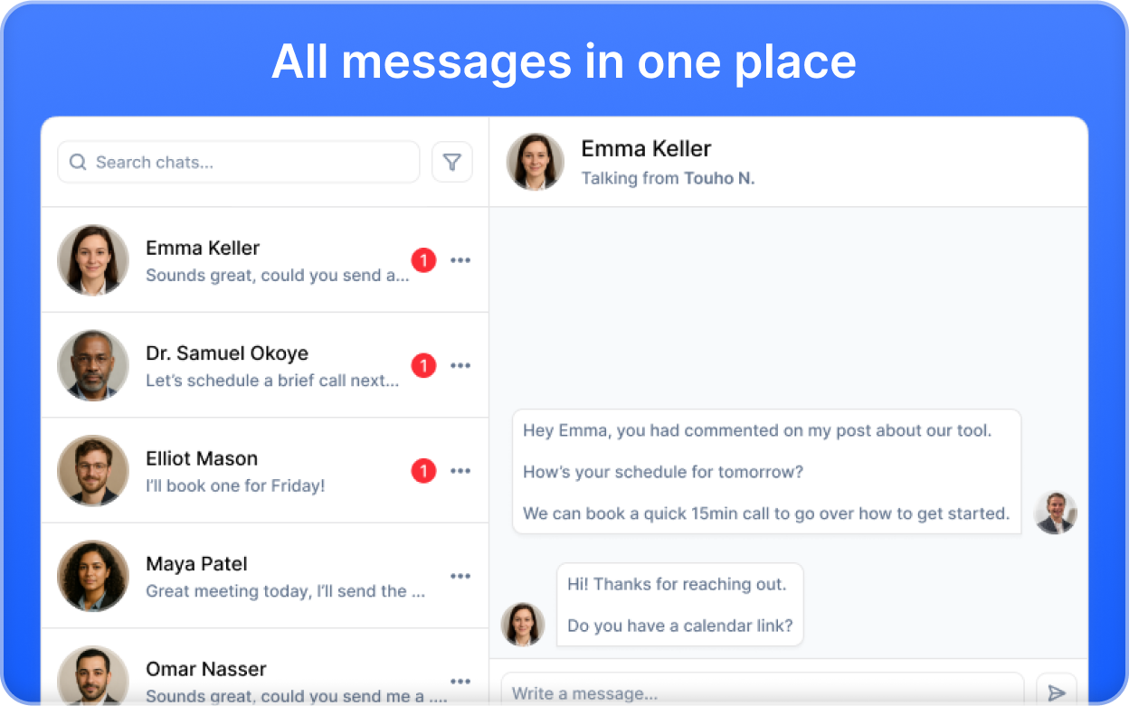 Unified Inbox for all connected accounts