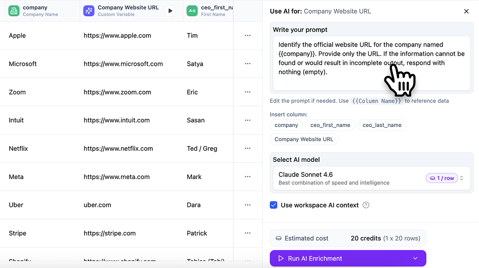 Describe what you want in plain language